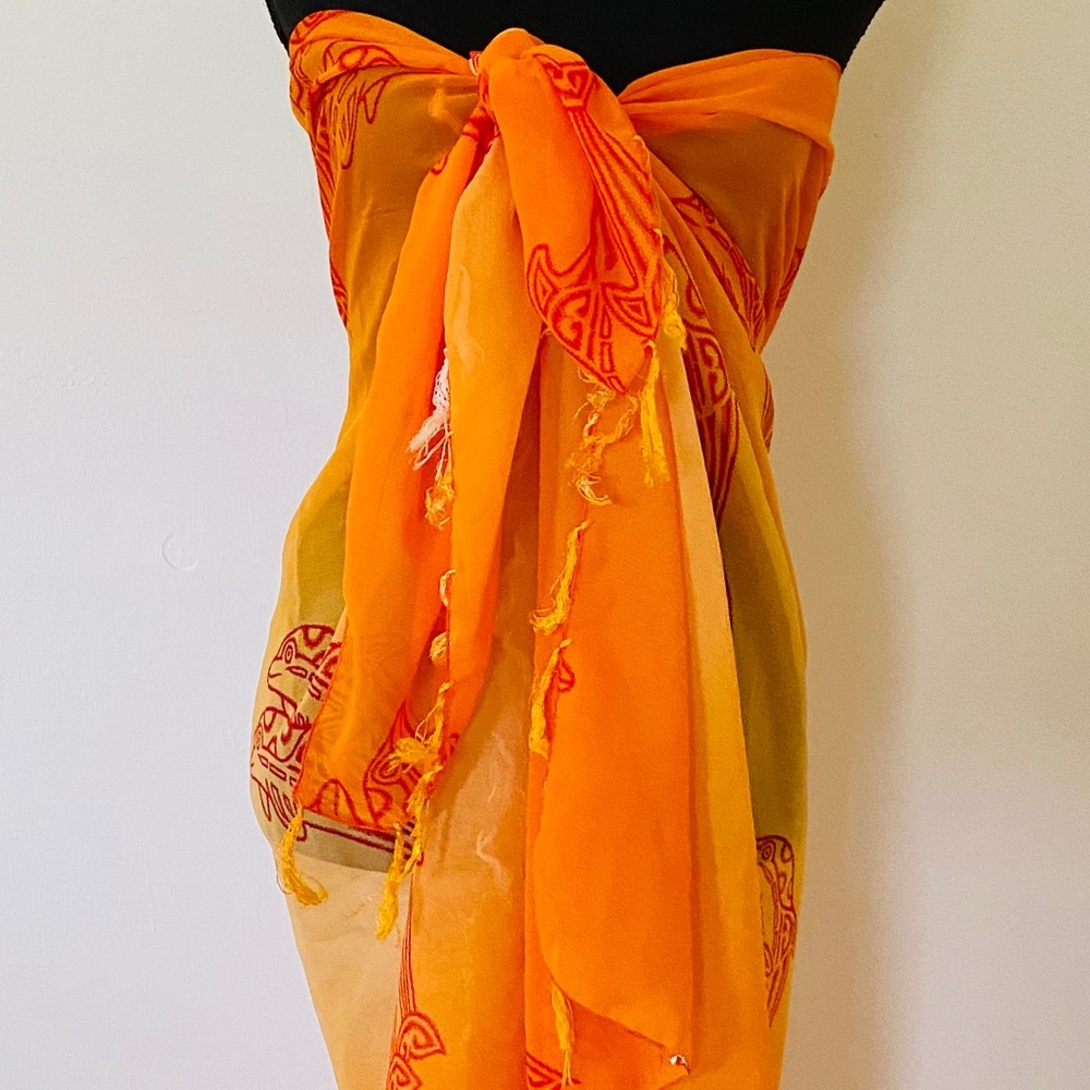 Beautiful Sheer Tangerine Colored Wrap